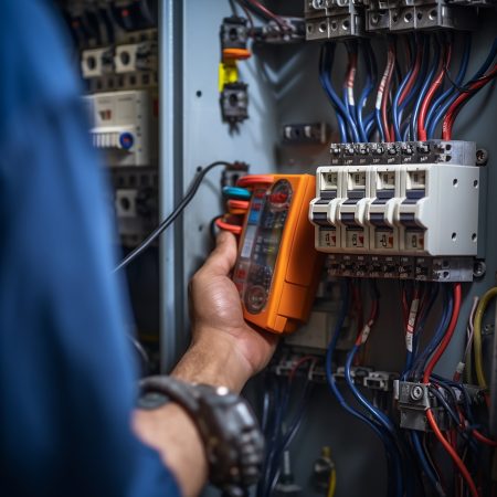 man-is-working-large-system-with-many-wires